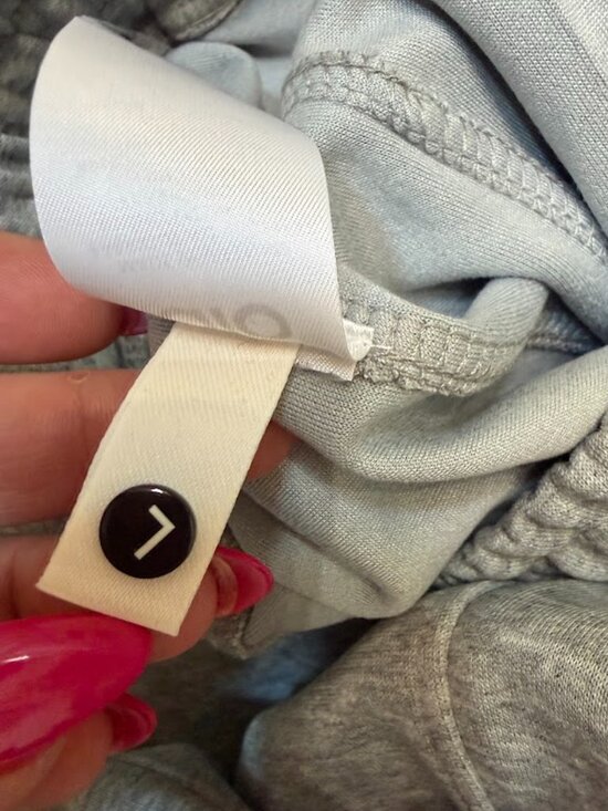 Gray Jogger Sweatpants Women Size L Athletic Lounge Minimal Logo - Picture 8 of 8